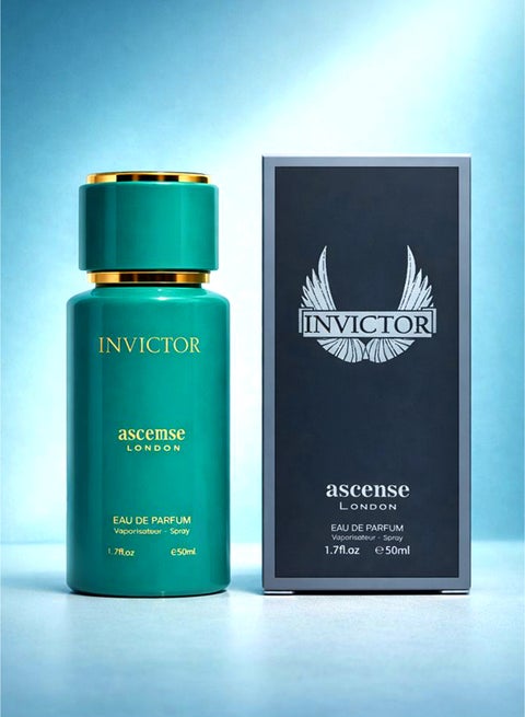 Amber Perfume for Men Invictor Eau De Parfum for Men 50ml | Luxury Mens Perfume with Aquatic, Marine, Fresh Spicy & Woody Notes | Best Perfume for Men